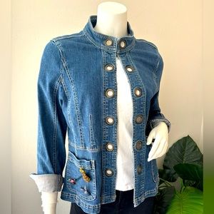 Live a Little woman denim jacket size M.